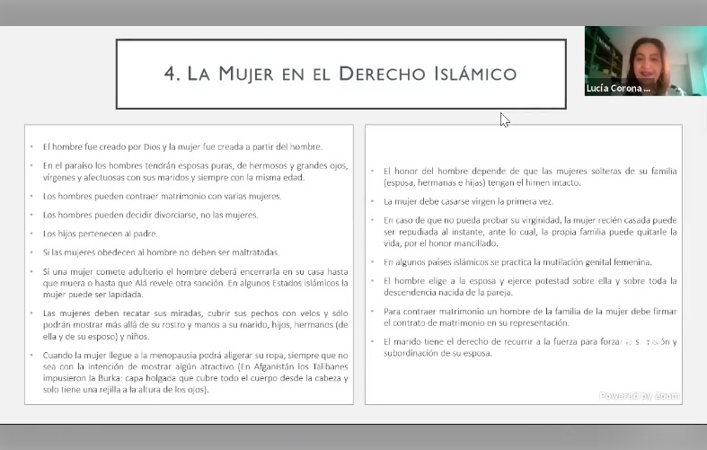 Dia Internacional de la Eliminación de la Violencia contra la Mujer. Conversatorio: Mujeres en el ISLAM