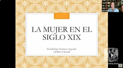 Ciclo de Conferencias. La mujer en la cultura. Sesión 3. La mujer en el siglo XIX. Guadalupe Gómez- Aguado.