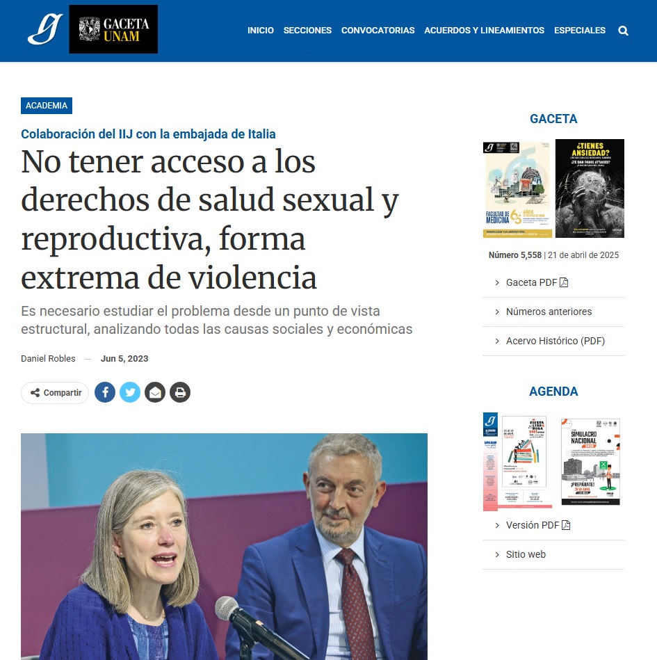 "No tener acceso a los derechos de salud sexual y reproductiva, forma extrema de violencia". 