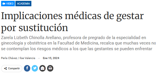 Implicaciones médicas de gestar por sustitución. 